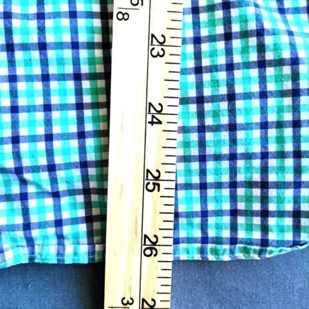 J. Crew Men M Slim Fit Green Plaid Collared Button‎ Down Casual Preppy Y2K Shirt